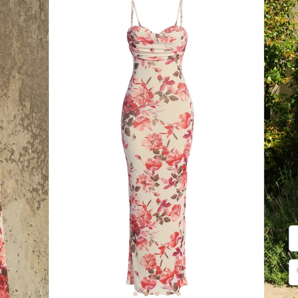 JLUXLABEL Cream Maxi Dress Sleeveless Spaghetti Strap
